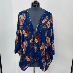 JANETT PLUS WOMENS SIZE 2X Floral Kimono Cardigan